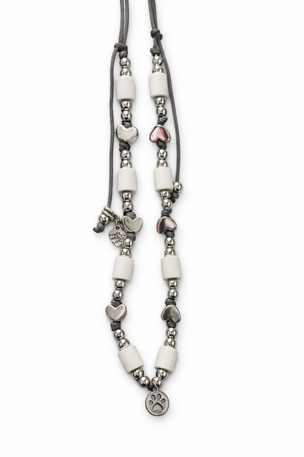 WauRoyale Silver Heart EM-Keramik-Zeckenschutz-Halsband