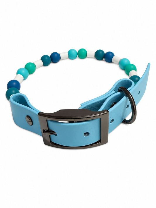 EM Keramik Halsband hellblau