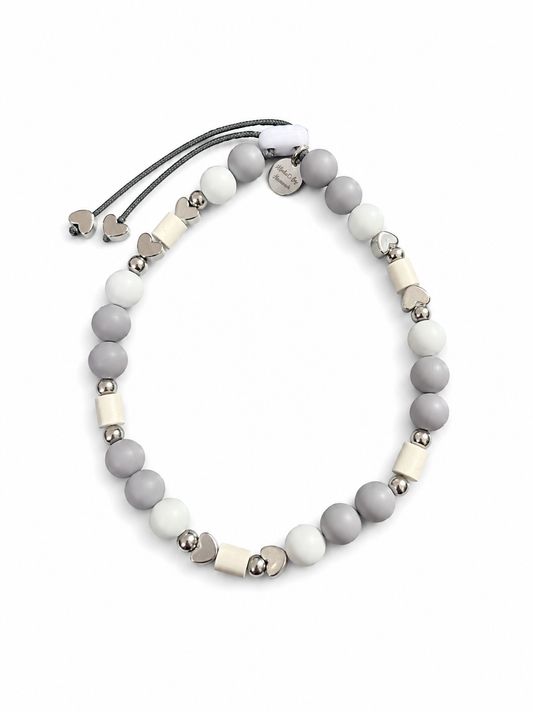 WauRoyale Silver Heart EM-Keramik-Zeckenschutz-Halsband