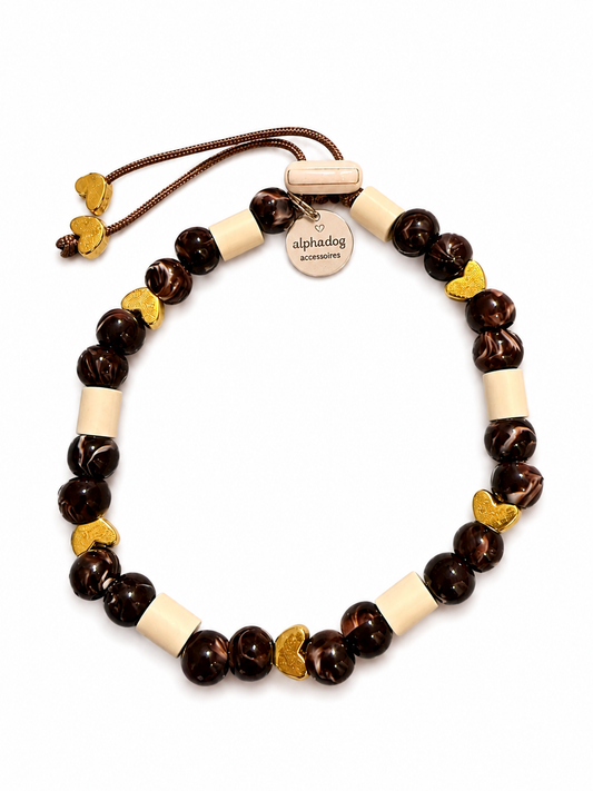 WauRoyale Cocoa Gold EM-Keramik-Zeckenschutz-Halsband