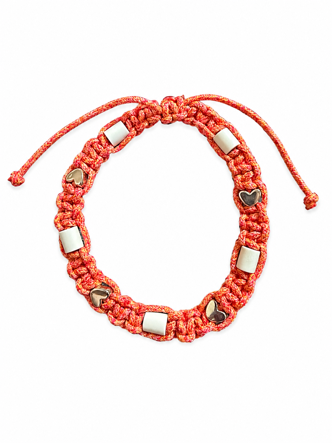 EM-Keramik Antiparasiten Halsband Peach Silver Heart